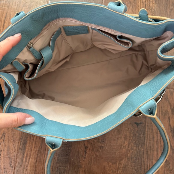 COLE HAAN teal blue textured leather purse, NWOT - Picture 9 of 16